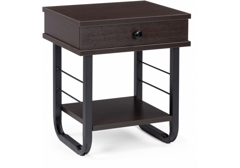 Тумба прикроватная Малгома черная / венге (51x43x56). 