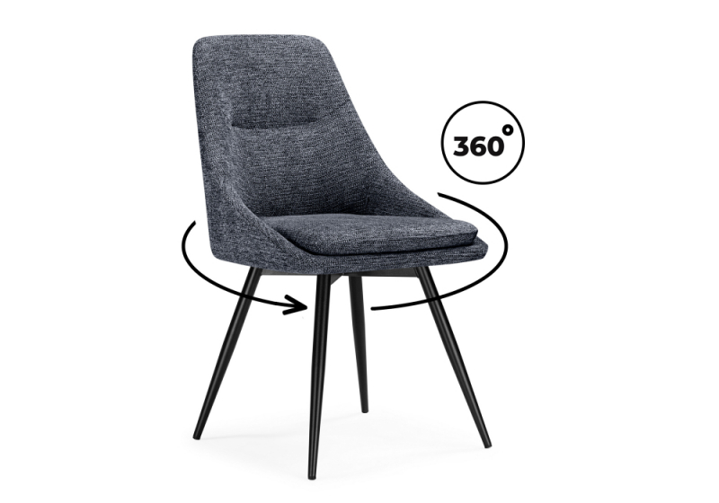 Стул на металлокаркасе Avian вращающийся темно-серый / черный (50x57x87). 