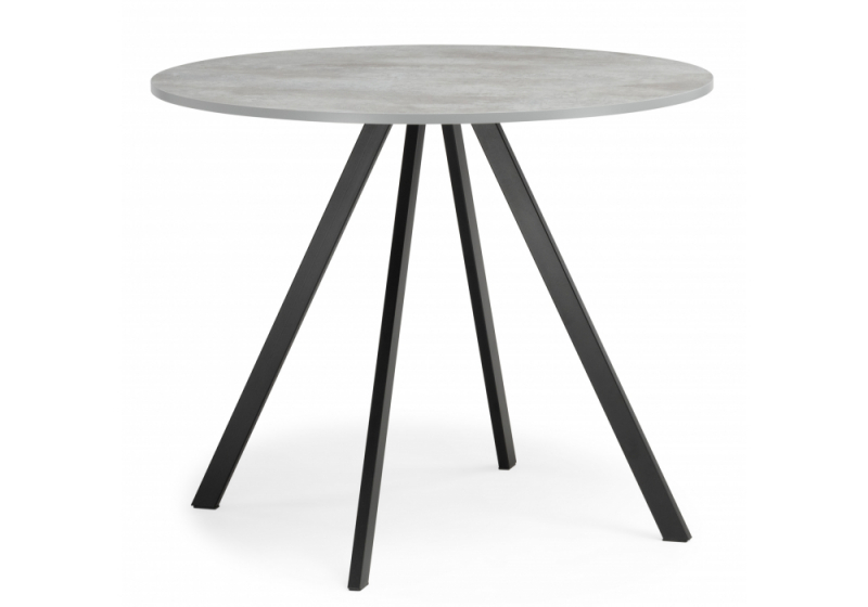 Стол деревянный Баргел 90х90х75 бетон / черный (90x75). 