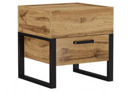 Тумба прикроватная Iris металл дуб вотан / черный муар (51x46x53)