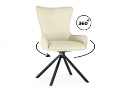 Стул на металлокаркасе Chicago cream / black (55x55x87)