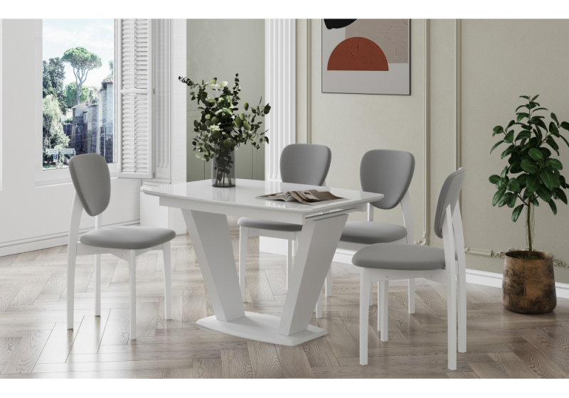 Стул деревянный Вакимо ткань tenerife silver / белый (44x50x85)